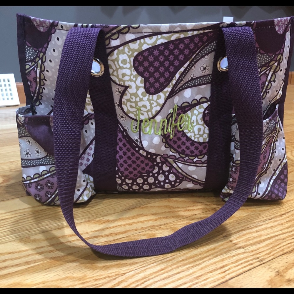 Thirty one purple paisley utility tote